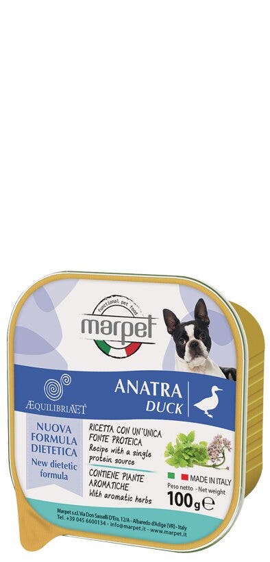 Marpet Aequilibriavet Anatra Cibo Umido Per Cani Adulti Vaschetta 100g-2