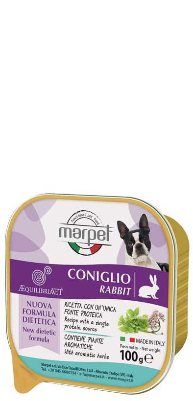 Marpet Aequilibriavet Coniglio Cibo Umido Per Cani Adulti Vaschetta 100g-1