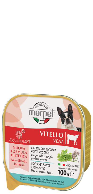 Marpet Aequilibriavet Vitello Cibo Umido Per Cani Adulti Vaschetta 100g-1