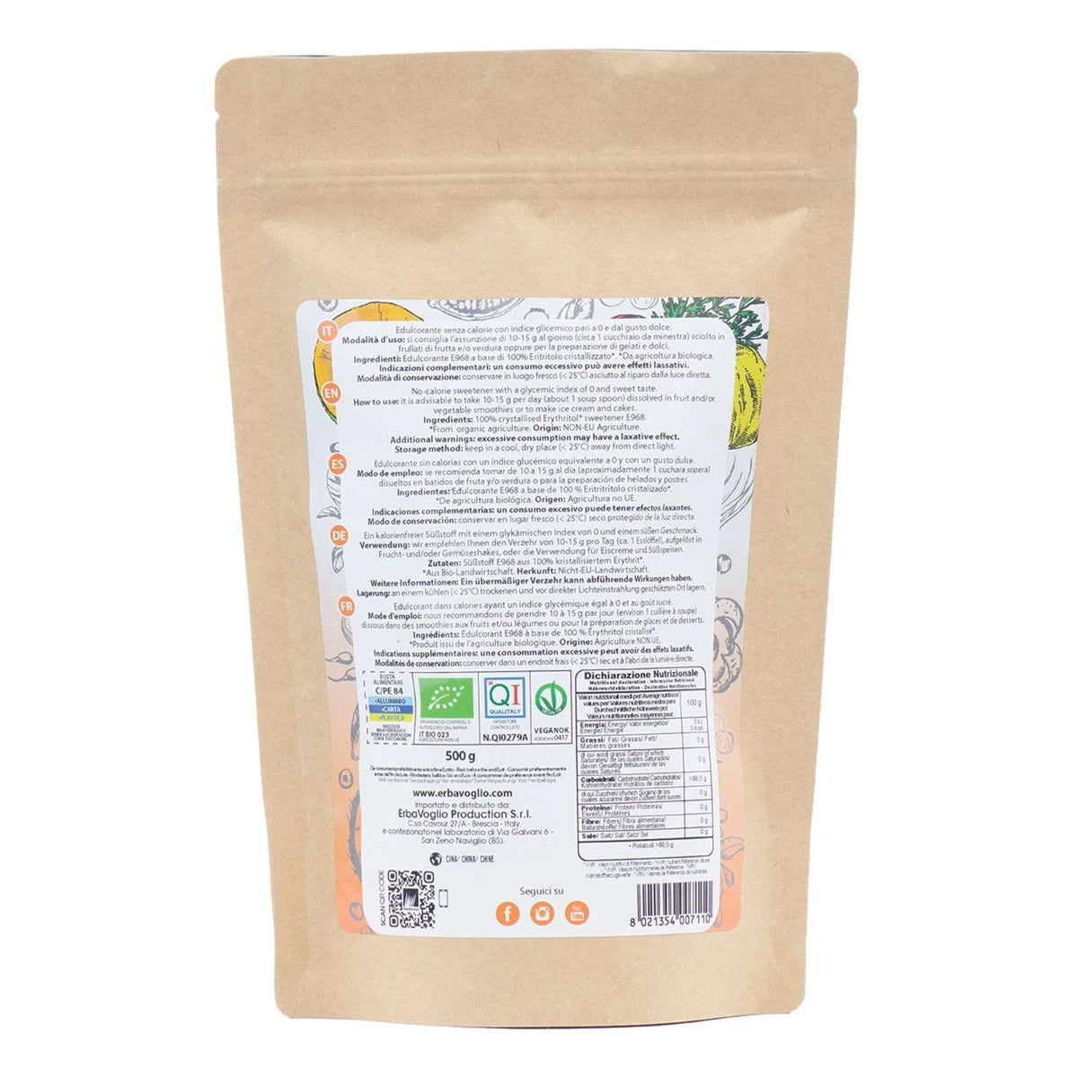 Erbavoglio Eritritolo Cristallizzato Bio 500g-1