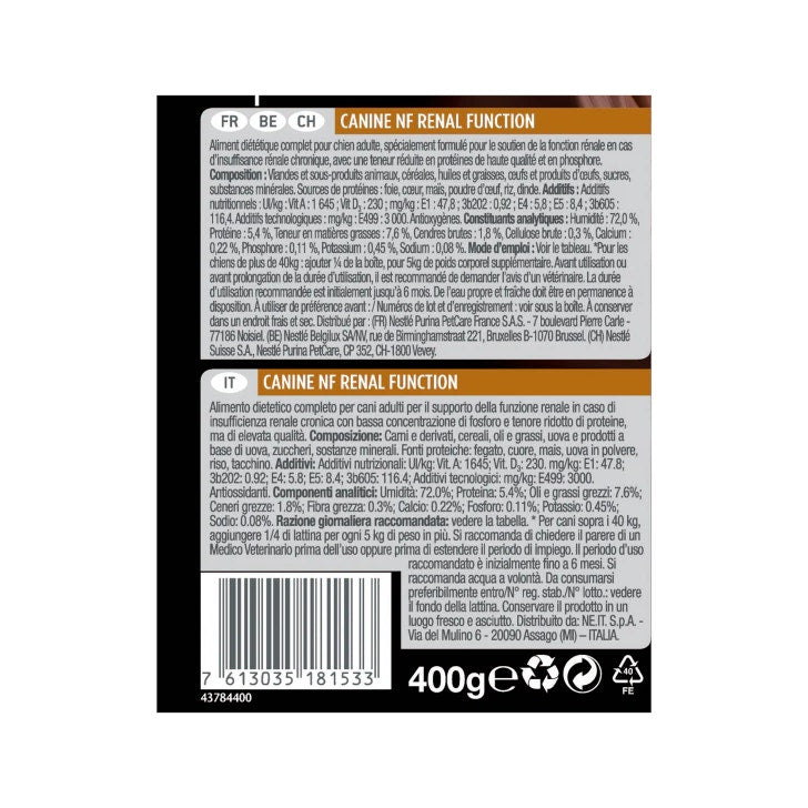 Purina Pro Plan Veterinary Diets Umido Cane Renal Function Lattina 400g-3