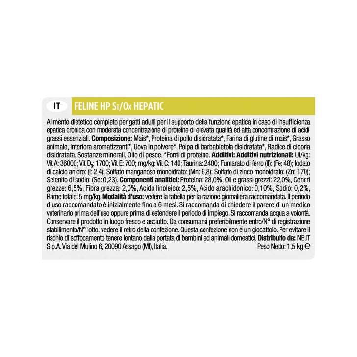 Purina Pro Plan Veterinary Diets Secco Gatto HP Hepatic St/Ox Sacco 1,5kg-4