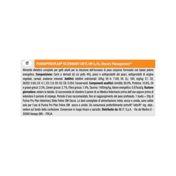 Purina Pro Plan Veterinary Diets Multipack Umido Gatto OM Obesity Management St/Ox Pollo 10 Bustine-4