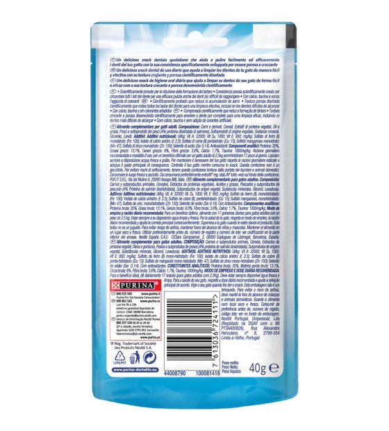Purina Dentalife Daily Oral Care Treats Snack Per Gatti Pollo Salmone 40g-1