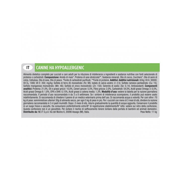 Purina Pro Plan Veterinary Diets Secco Cane HA Hypoallergenic Sacco 11kg-4