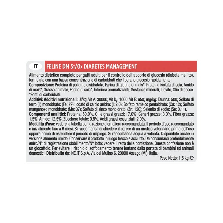 Purina Pro Plan Veterinary Diets Secco Gatto DM Diabetes Management St/Ox Sacco 1,5kg-4