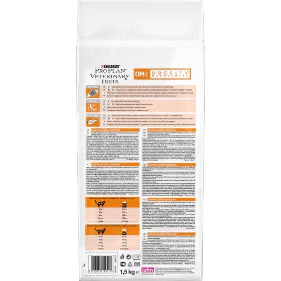 Purina Pro Plan Veterinary Diets Secco Gatto OM Obesity Management St/Ox Sacco 1,5 kg-3