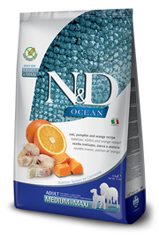 Farmina N&D Ocean Merluzzo E Zucca Cani Adulti Taglia Media E Grande Sacco 2,5kg-1