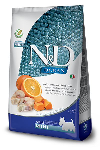Farmina N&D Ocean Merluzzo E Zucca Cani Adulti Taglia Mini Sacco 800g-1