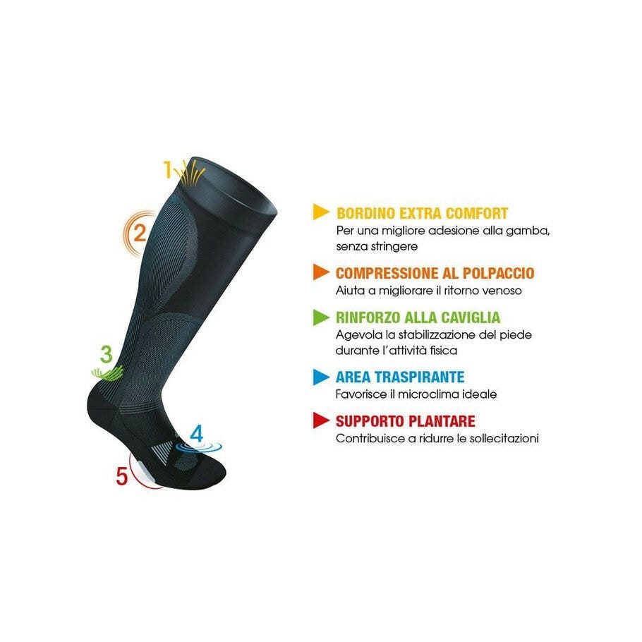 Sauber Sport Calza Unisex A Compressione Colore Arancio-bianco Taglia M-2