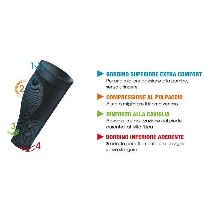 Sauber Sport Gambale Unisex A Compressione Colore Grigio-Rosso Taglia L-2