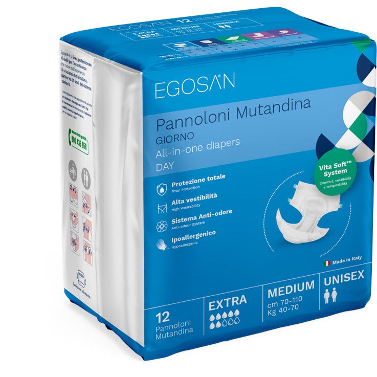 Egosan Giorno Pannolone Mutandina Incontinenza Assorbenza Extra Taglia Large 12 Pezzi-1