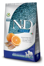 Farmina N&D Ocean Aringa E Arancia Cani Adulti Taglia Media E Grande Sacco 12kg-1