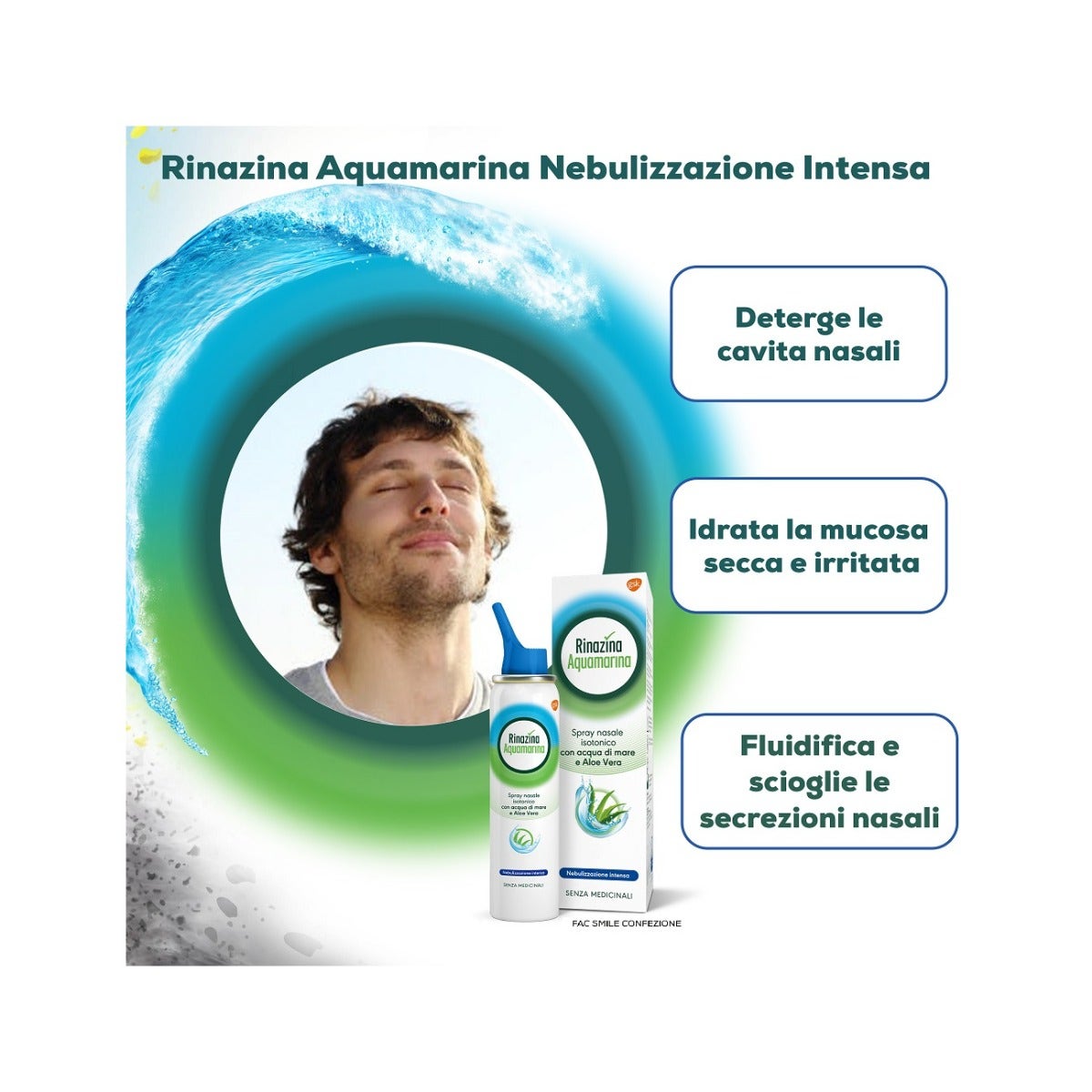 Rinazina Aquamarina Spray Nasale Isotonico Intenso Lavaggio Nasale Acqua Di Mare E Aloe Vera 100 ml-7