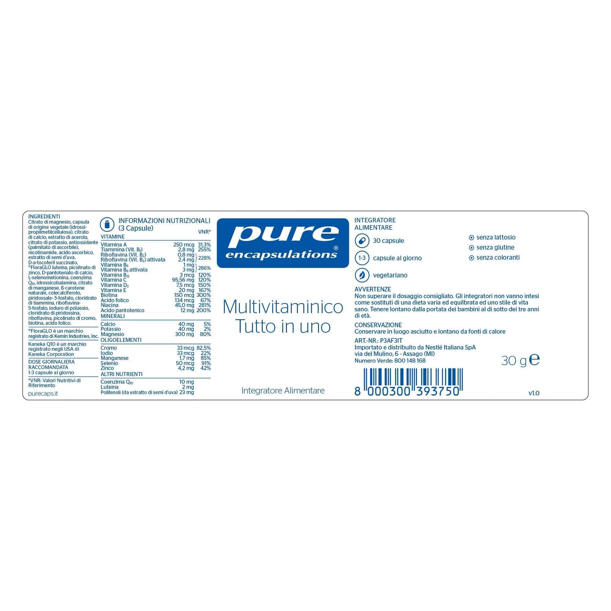 Pure Encapsulations Multivitaminico Tutto In Uno 30 Capsule  - 3