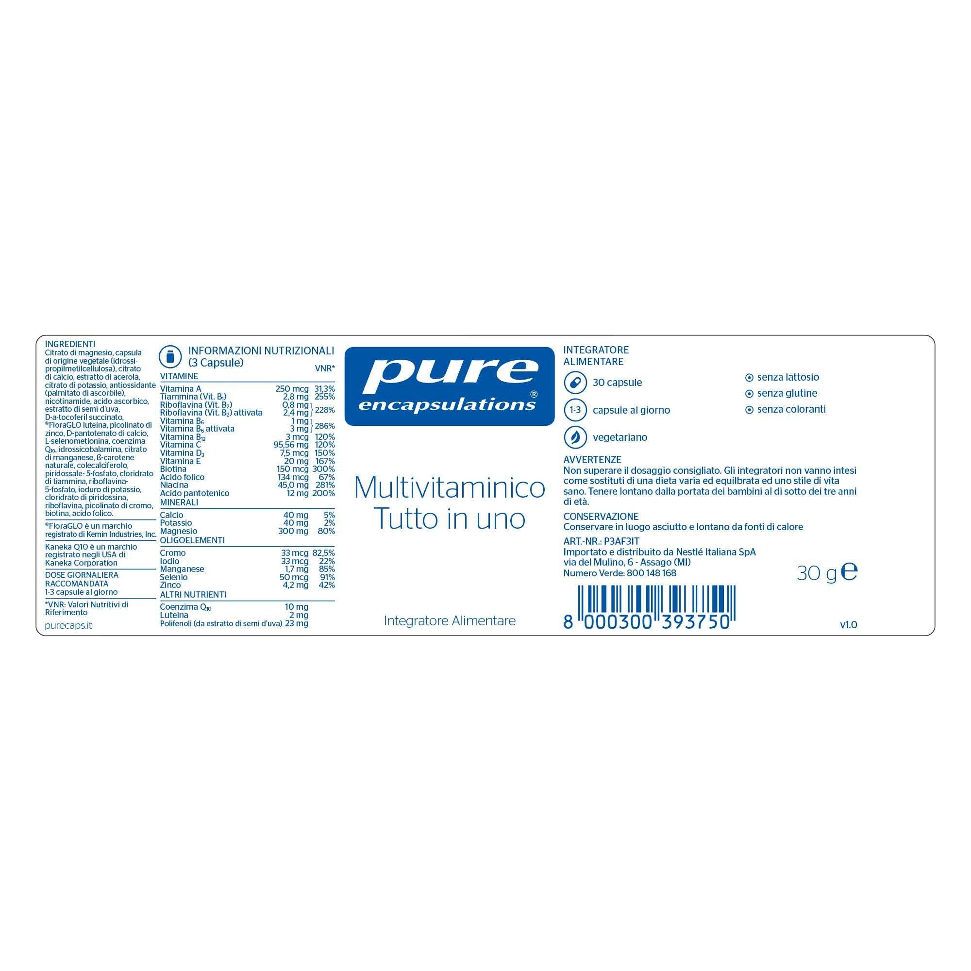 Pure Encapsulations Multivitaminico Tutto In Uno 30 Capsule  - 3