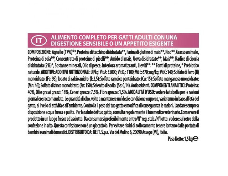 Purina Pro Plan Delicate Adult Gatto Crocchette Agnello Sacco 1,5kg-4