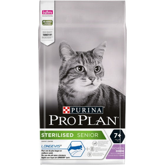 Purina Pro Plan Sterilised Senior 7+ Gatto Crocchette Tacchino Sacco 1,5kg-1