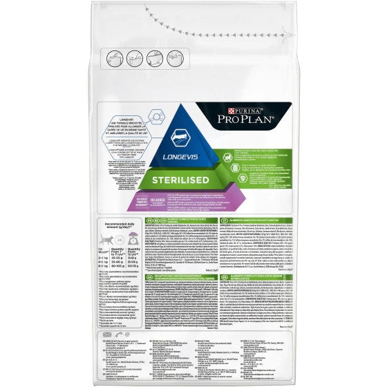 Purina Pro Plan Sterilised Senior 7+ Gatto Crocchette Tacchino Sacco 1,5kg-2