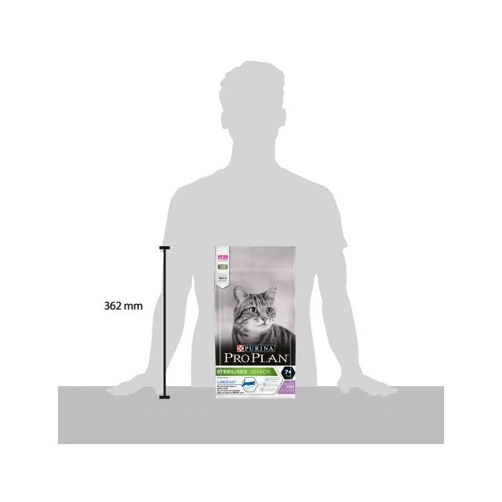Purina Pro Plan Sterilised Senior 7+ Gatto Crocchette Tacchino Sacco 1,5kg-3