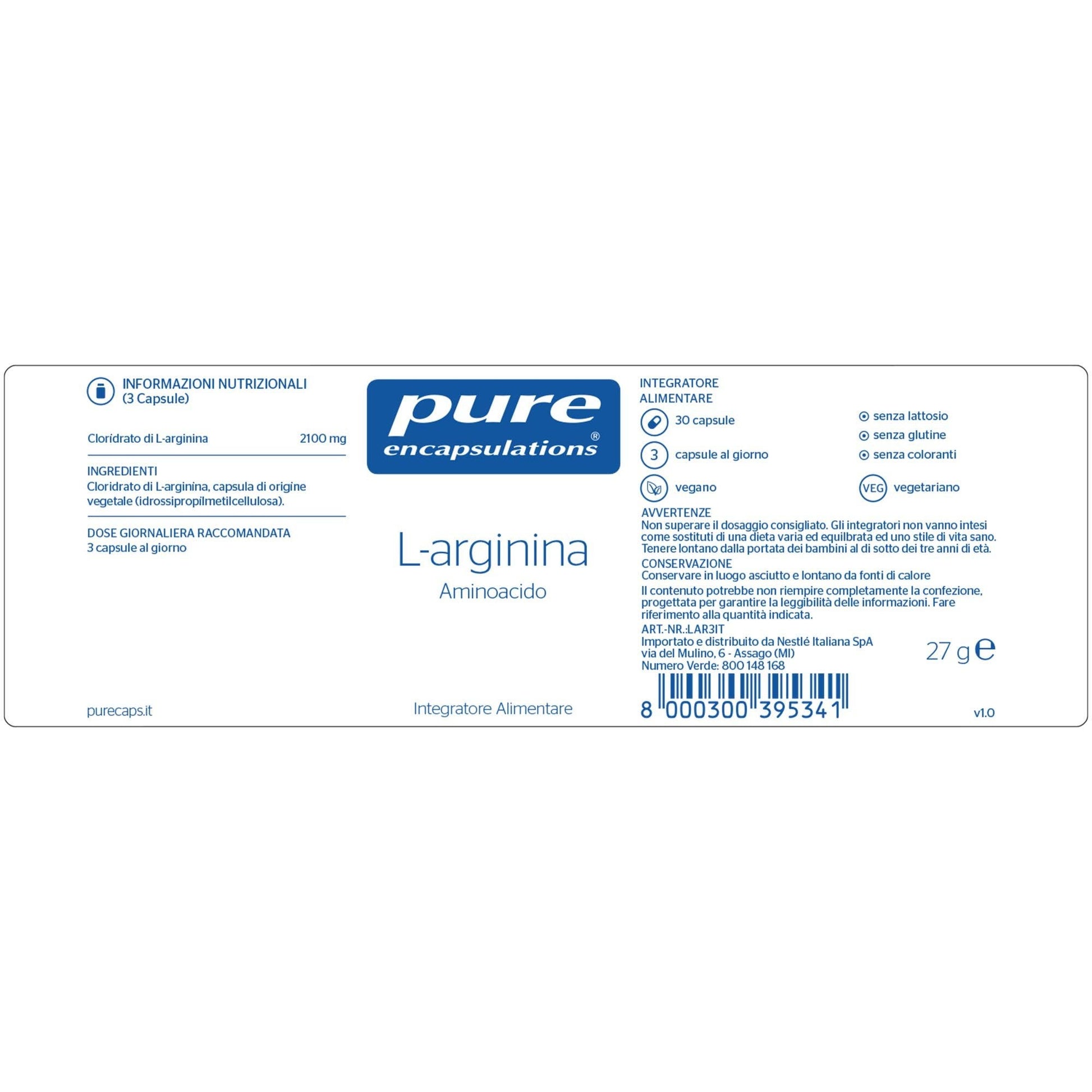 Pure Encapsulations L-Arginina 30 Capsule  - 4