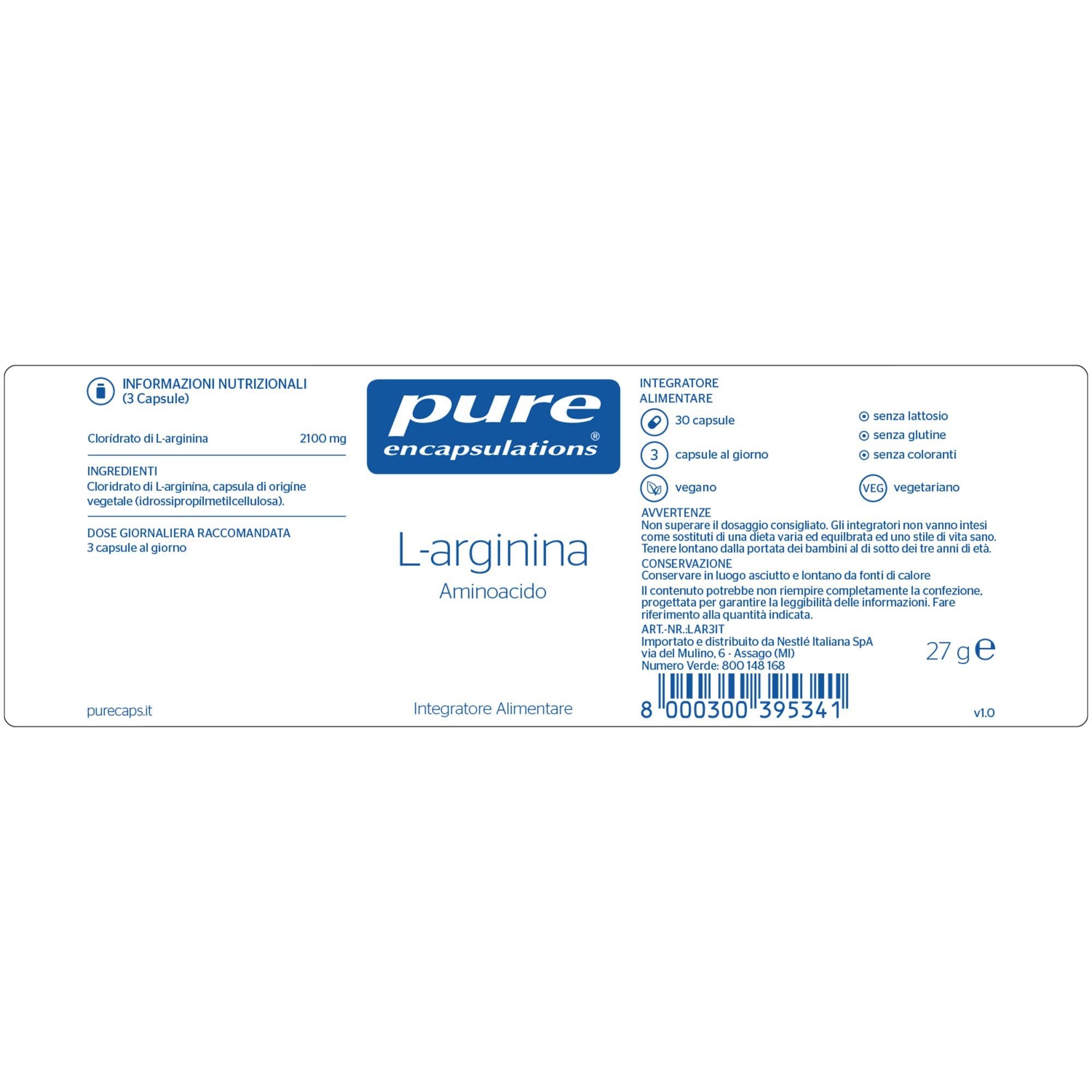 Pure Encapsulations L-Arginina 30 Capsule  - 4