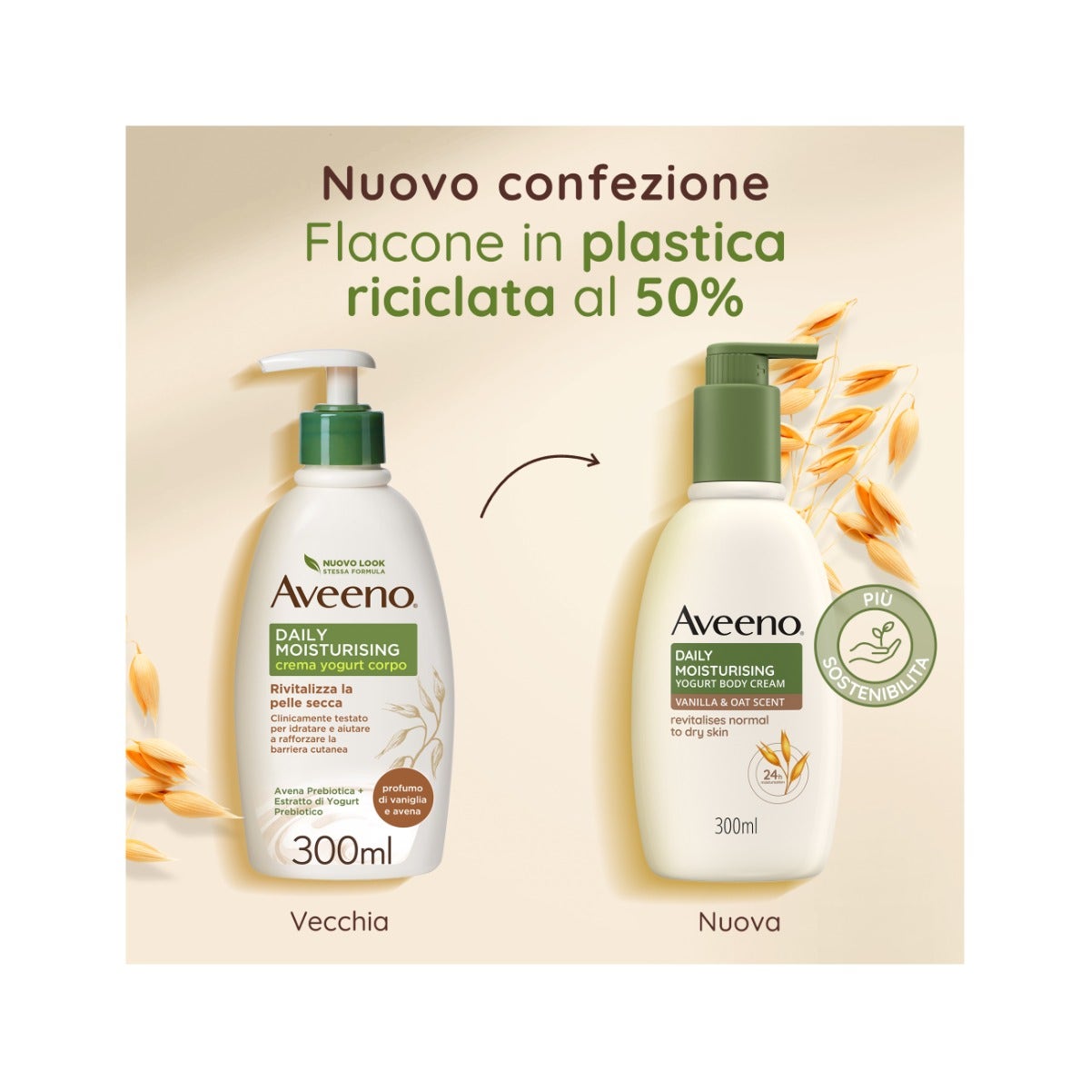 Aveeno Daily Moisturising Crema Corpo Idratante Yogurt Vaniglia & Avena 300ml-21