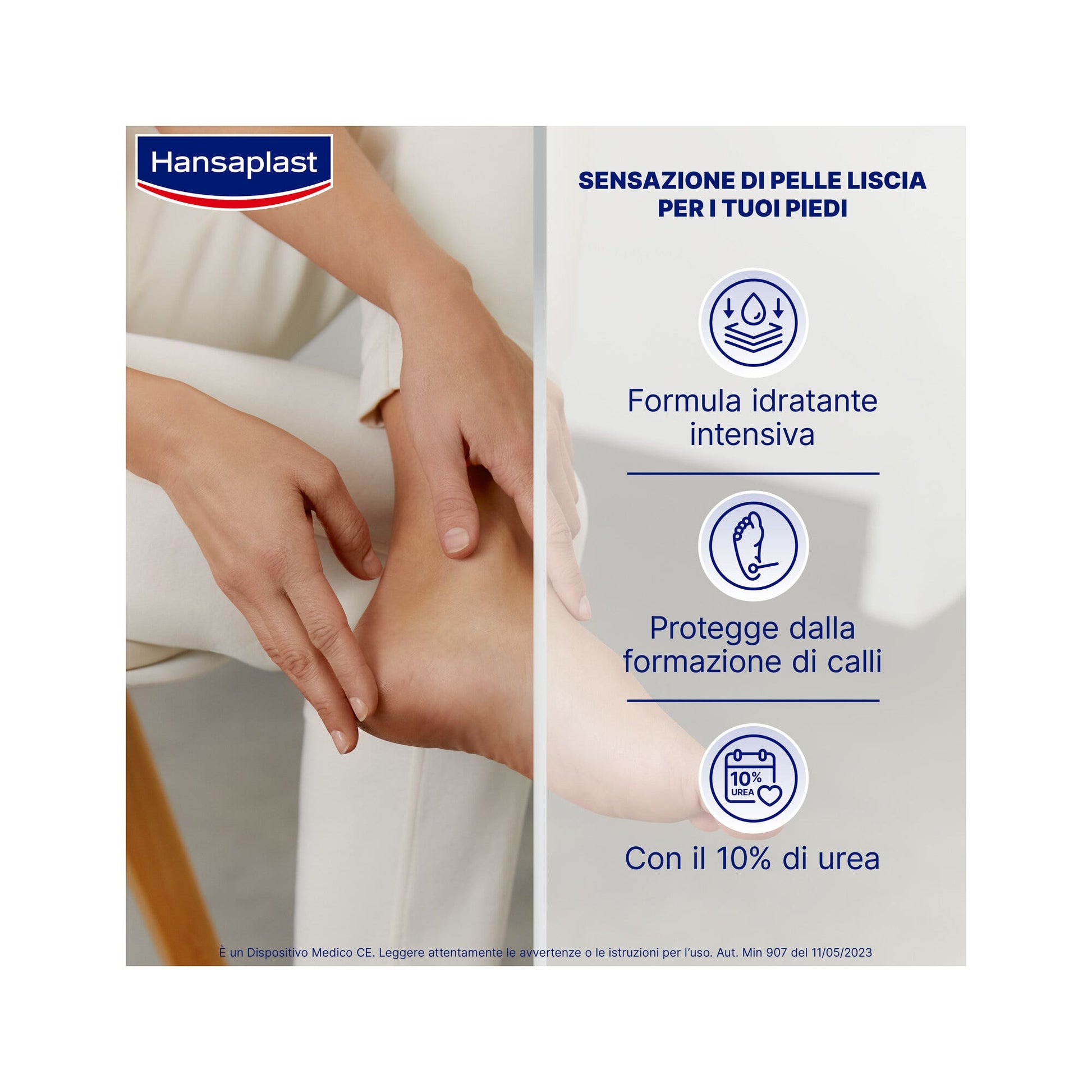Hansaplast Crema Idratante Piedi Secchi Intensiva Nutriente Per Pelle Secca 100ml-2