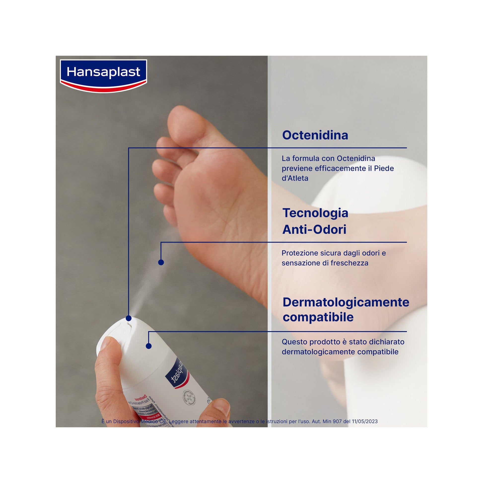 Hansaplast Foot Protection 2in1 Deodorante Piedi Spray Senza Alluminio 150ml-3