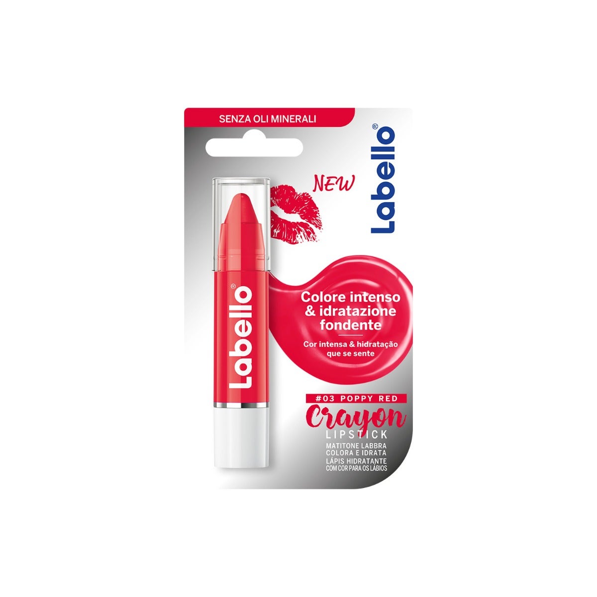 Labello Crayon Lipstick Poppy Red Matitone Labbra 1 Pezzo   -4