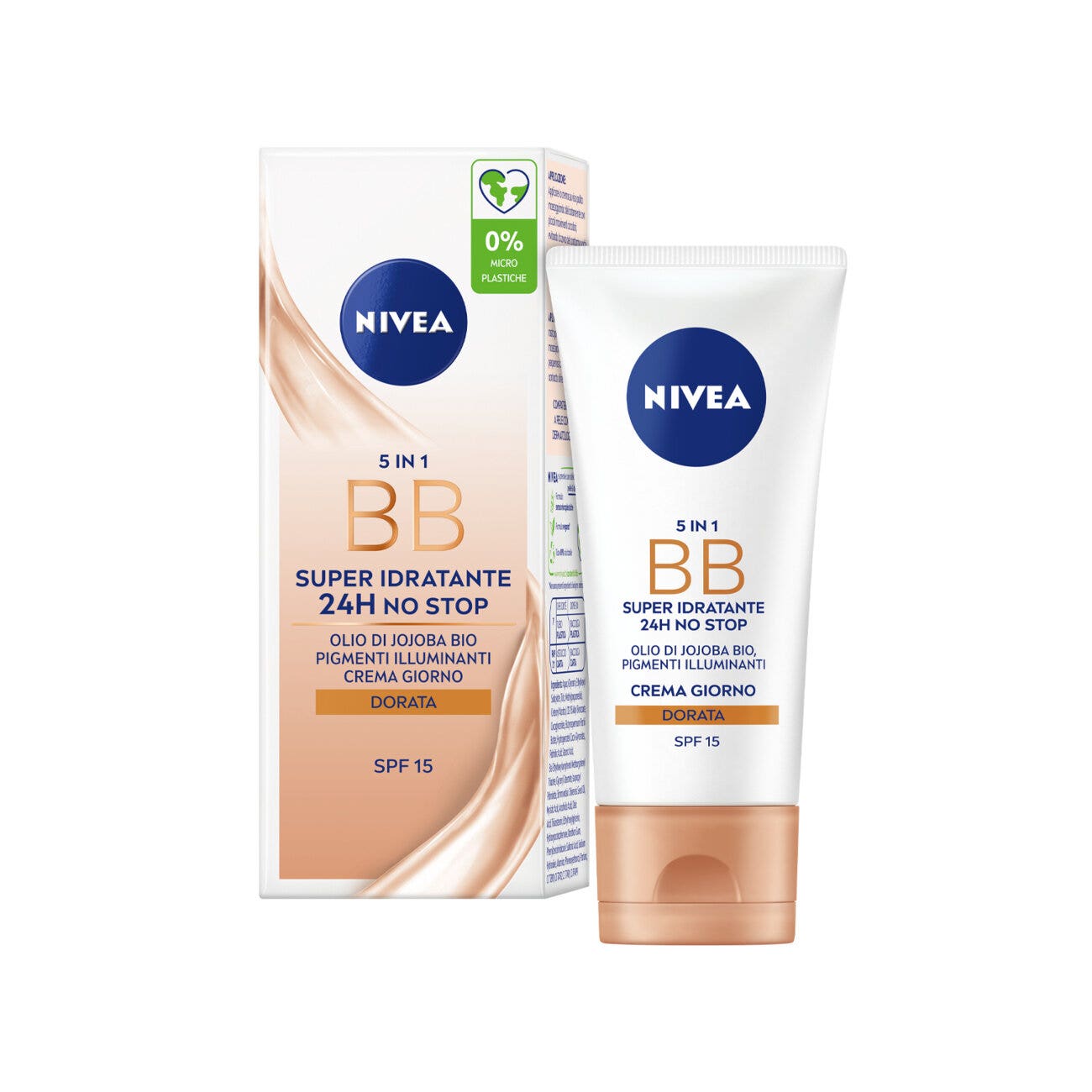 Nivea 5 in 1 Bb Cream Super Idratante 24h No Stop Dorata 50 ml Crema Viso Colorata Con Spf15-6