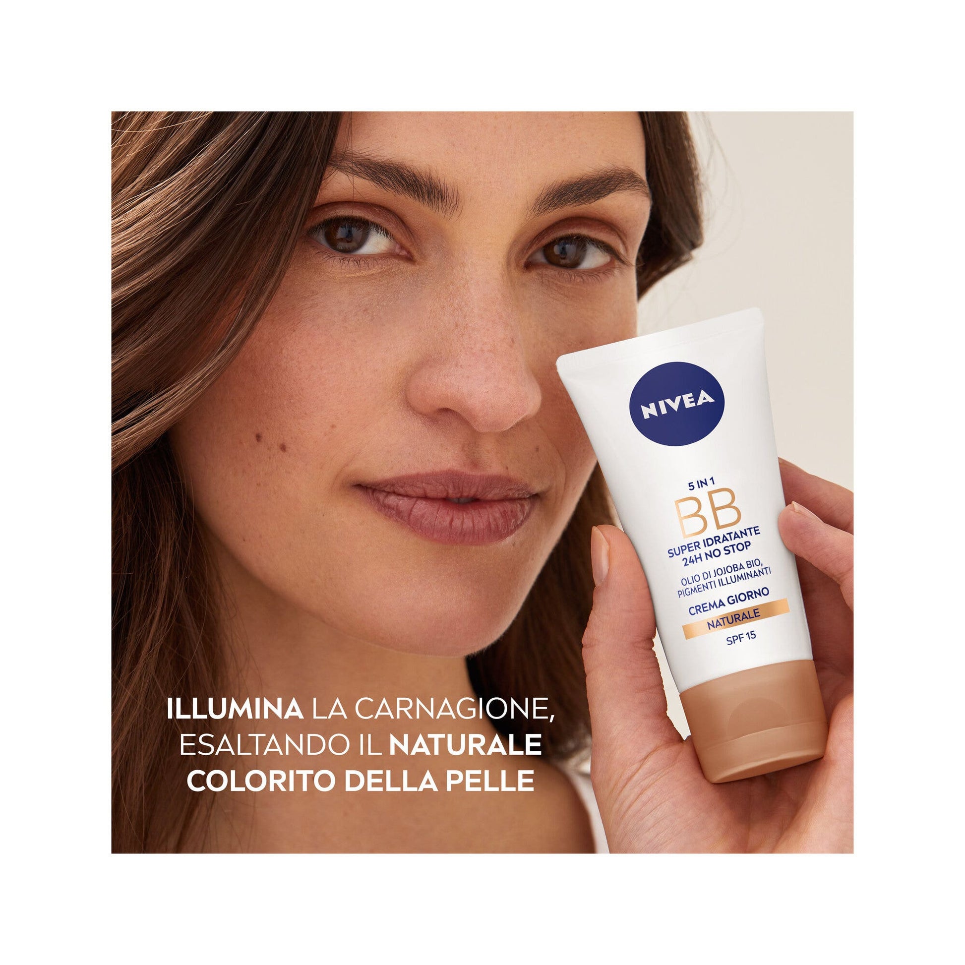 Nivea 5 in 1 Bb Cream Super Idratante 24h No Stop Naturale 50 ml Crema Viso Colorata Con Spf15-12