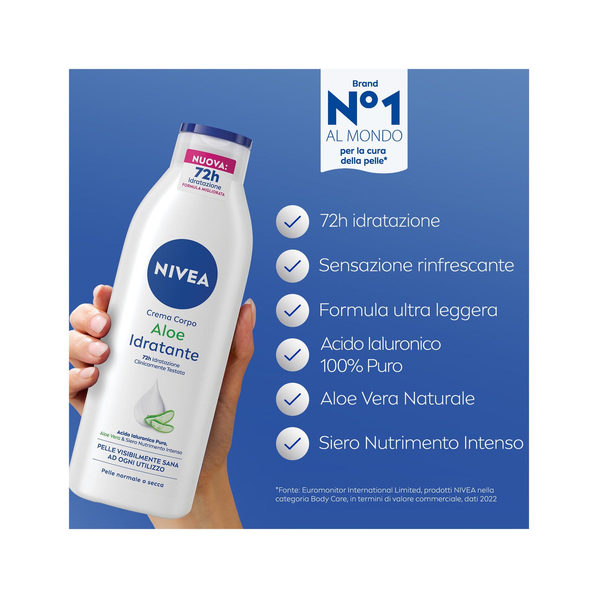 Nivea Crema Corpo Aloe Idratante 72h Per Pelle Secca O Normale 500ml-2