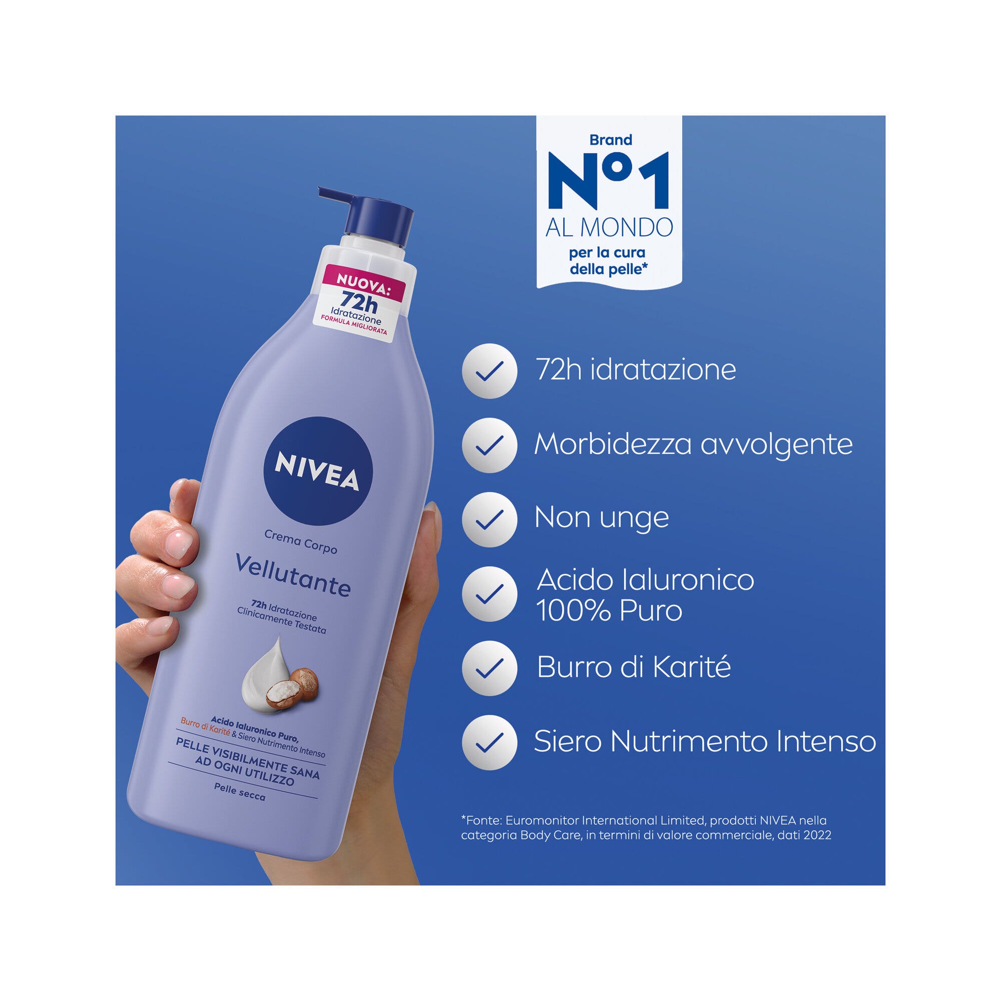 Nivea Crema Corpo Vellutante Crema Corpo Idratante 72 Ore E Vellutante Per Pelle Secca 500ml-2