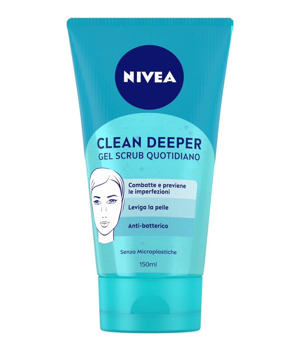 Nivea Clean Deeper Gel Scrub Viso Quotidiano 150 ml Esfoliante Viso Per La Cura Della Pelle Grassa-3