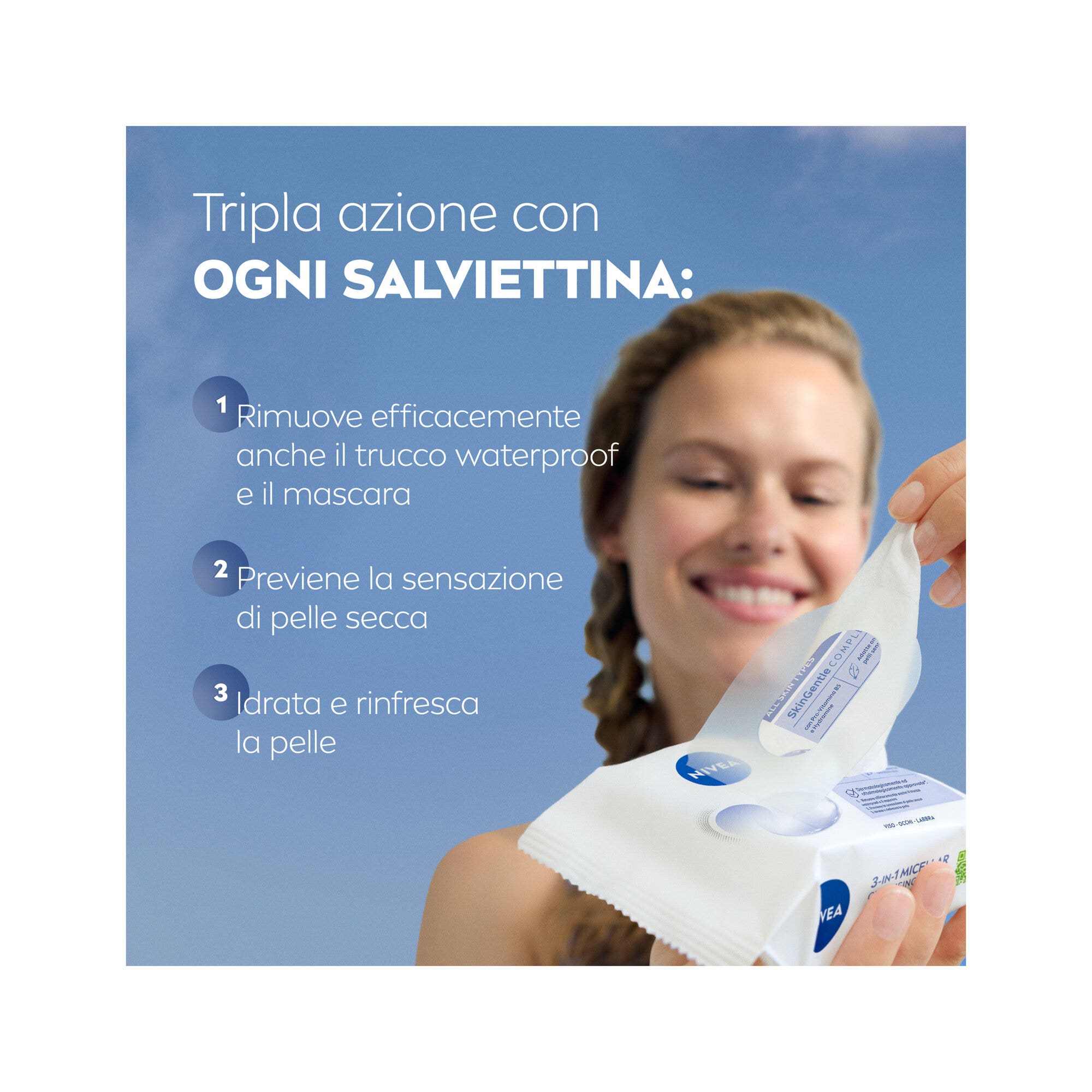 Nivea Salviettine Struccanti 3in1 Rinfrescanti Salviette Struccanti Pelli Normali E Miste 25 Pezzi-3