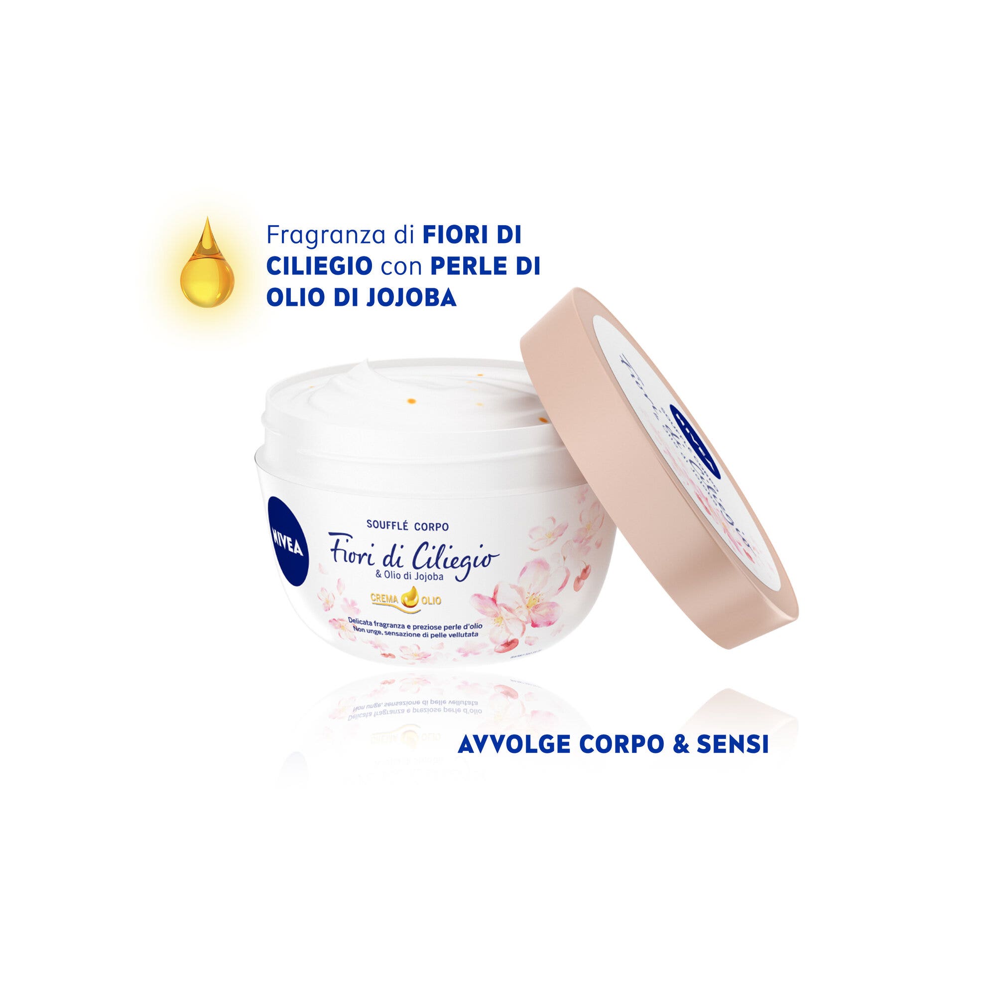 Nivea Soufflé Corpo Fiori Di Ciliegio & Olio di Jojoba Crema Corpo Idratante Leggera 200ml-2