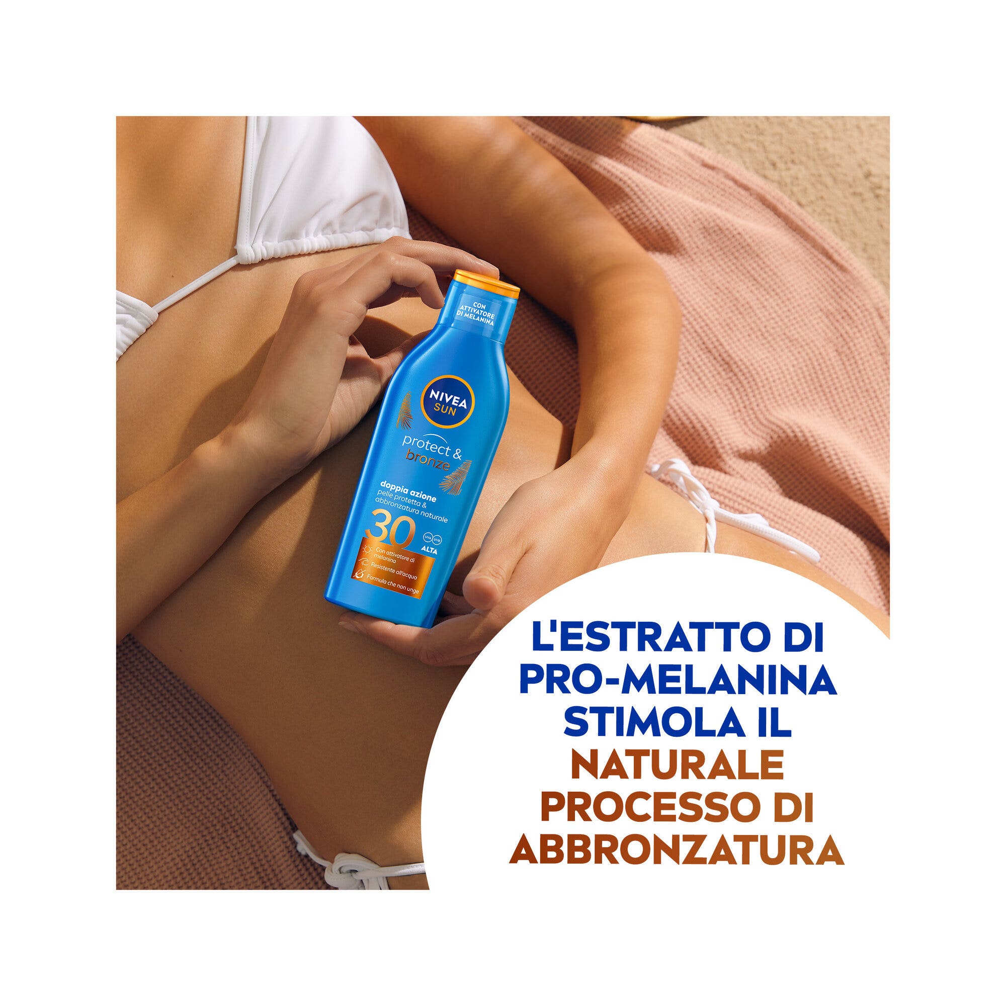 Nivea Sun Latte Solare Protect & Bronze Fp30 200ml Crema Solare 30 Per Un'abbronzatura Dorata-13