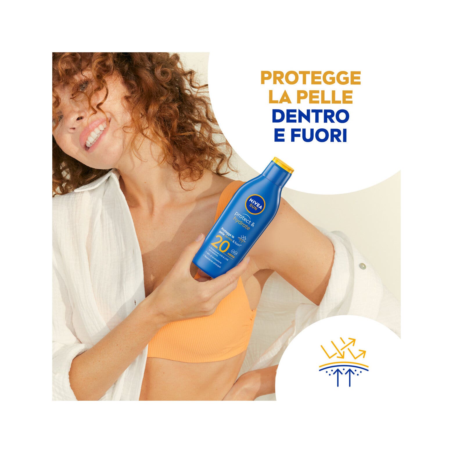 Nivea Sun Latte Solare Protect & Hydrate Fp20 200ml Crema Solare 20 Idratante Per 48 Ore-7