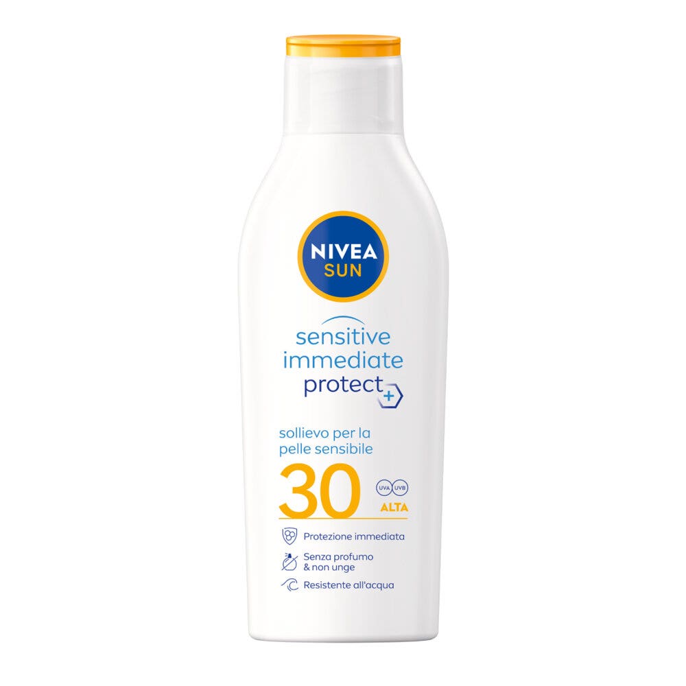 Nivea Sun Latte Solare Sensitive Immediate Protect Fp30 200ml Crema Solare Per Pelli Sensibili-4