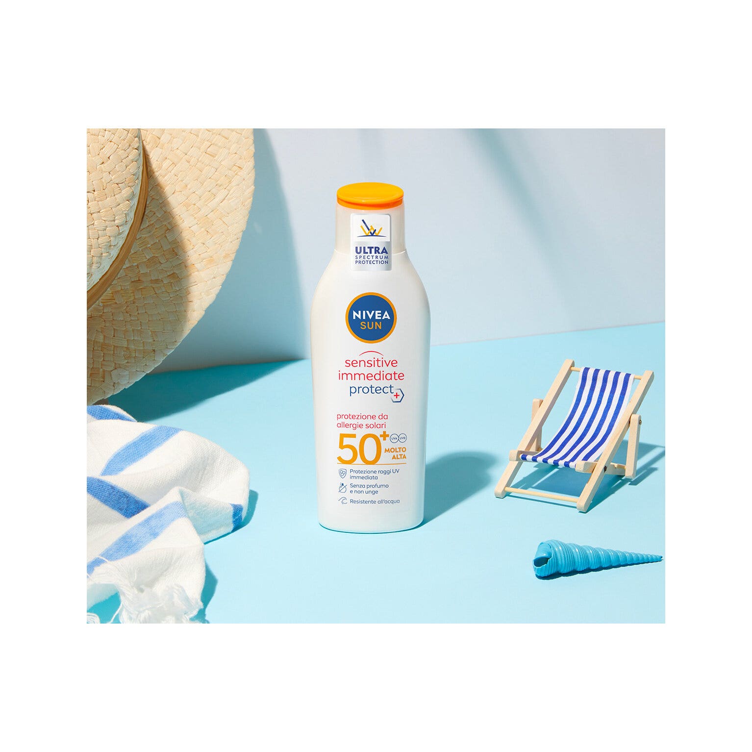 Nivea Sun Latte Solare Sensitive Immediate Protect Fp50+ 200ml Crema Solare Per Le Allergie Solari-5