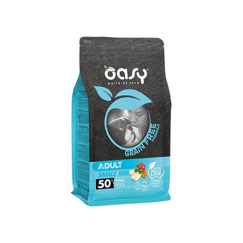 Oasy Grain Free Adult Small & Mini Con Pesce Per Cani Adulti 2.5kg-1