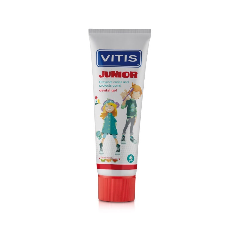 Vitis Junior Dental Gel Dentifricio Gusto Tutti Frutti Per Bambini 6+ Anni 75ml-2