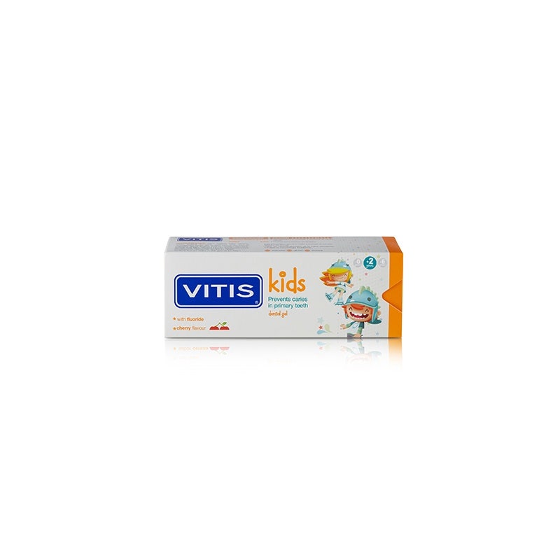 Vitis Kids Dental Gel Dentifricio Gusto Ciliegia Per Bambini 2+ Anni 50ml-3