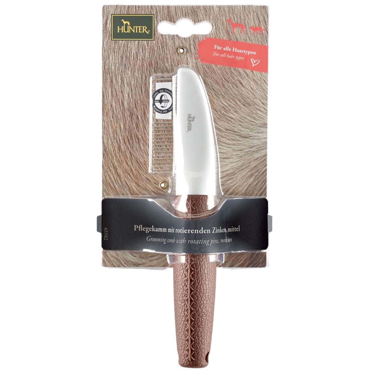 Hunter Pettine Toelettatura Con Denti Rotanti Grooming Comb/Redating Teeth 1 Spazzola Taglia M-1