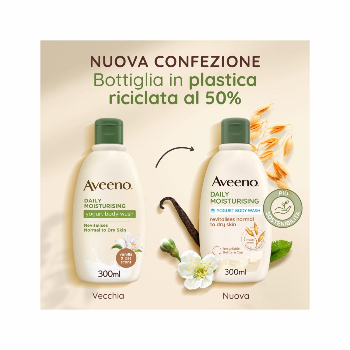 Aveeno Daily Moisturising Bagno Doccia Vaniglia & Avena 300ml-12