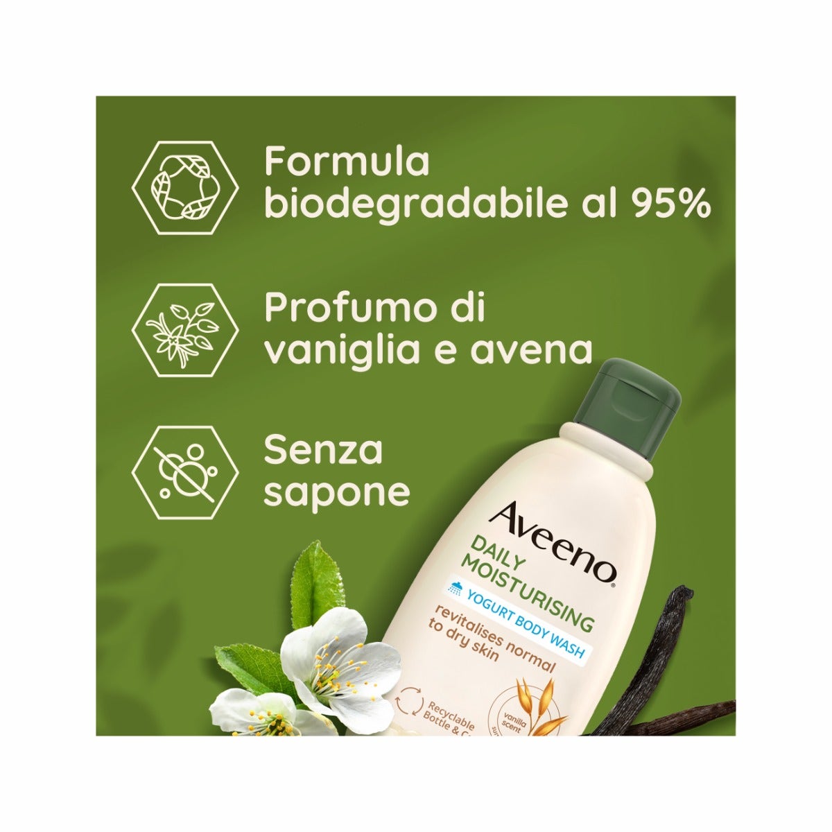 Aveeno Daily Moisturising Bagno Doccia Vaniglia & Avena 300ml-13