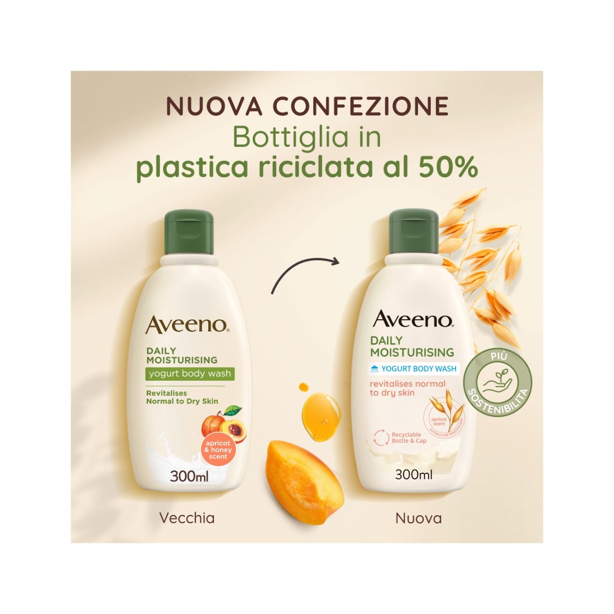 Aveeno Daily Moisturising Bagno Doccia Yogurt Albicocca Miele 300ml-20