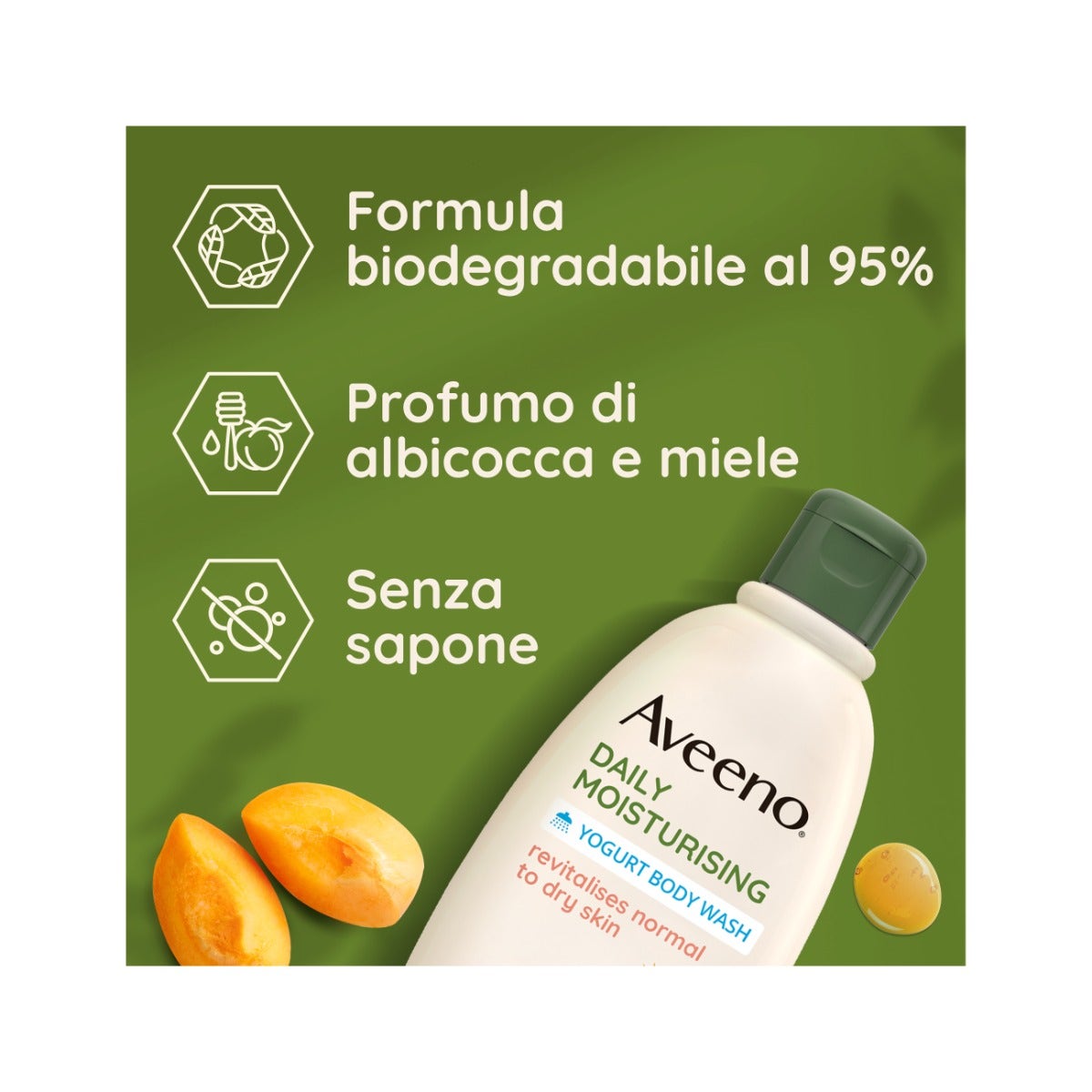 Aveeno Daily Moisturising Bagno Doccia Yogurt Albicocca Miele 300ml-21