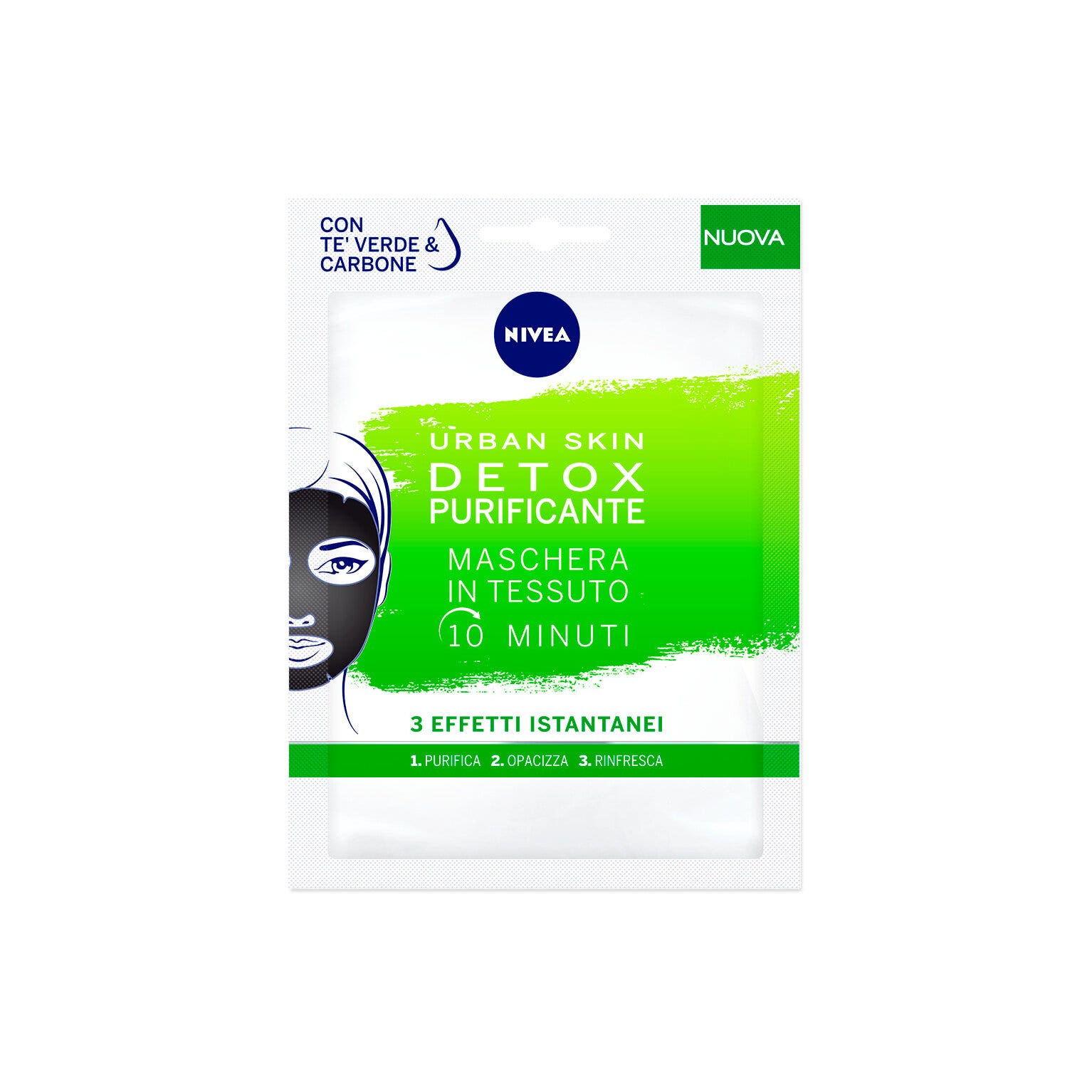 Nivea Urban Skin Detox Purificante Maschera Viso 1 Pezzo Maschera in Tessuto Per Cura Della Pelle-2